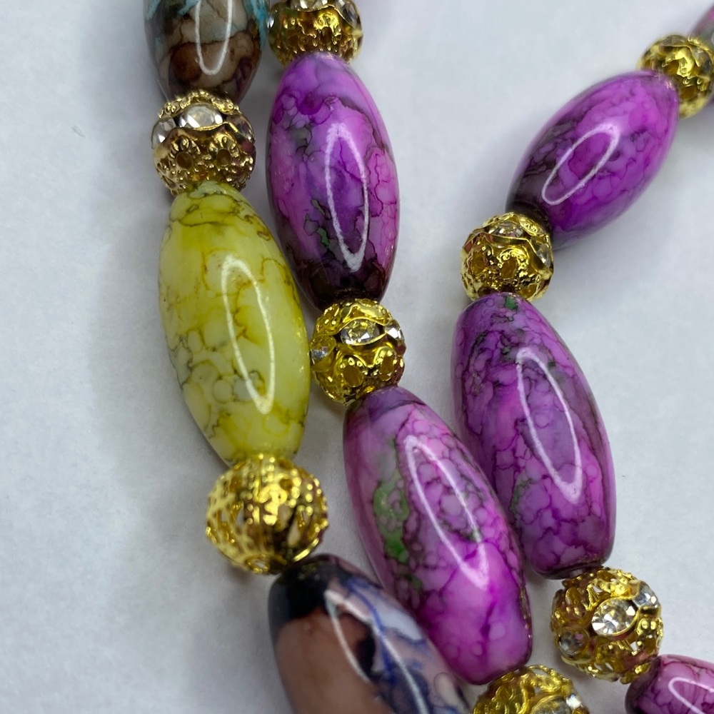 Colorful Beaded Handmade Badge Holder Necklace - Picture 6 of 11
